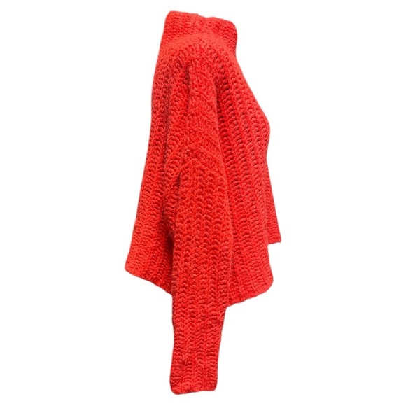 Aerie Chunky Knit Sweater Orange Bright Size Medium - Picture 4 of 10